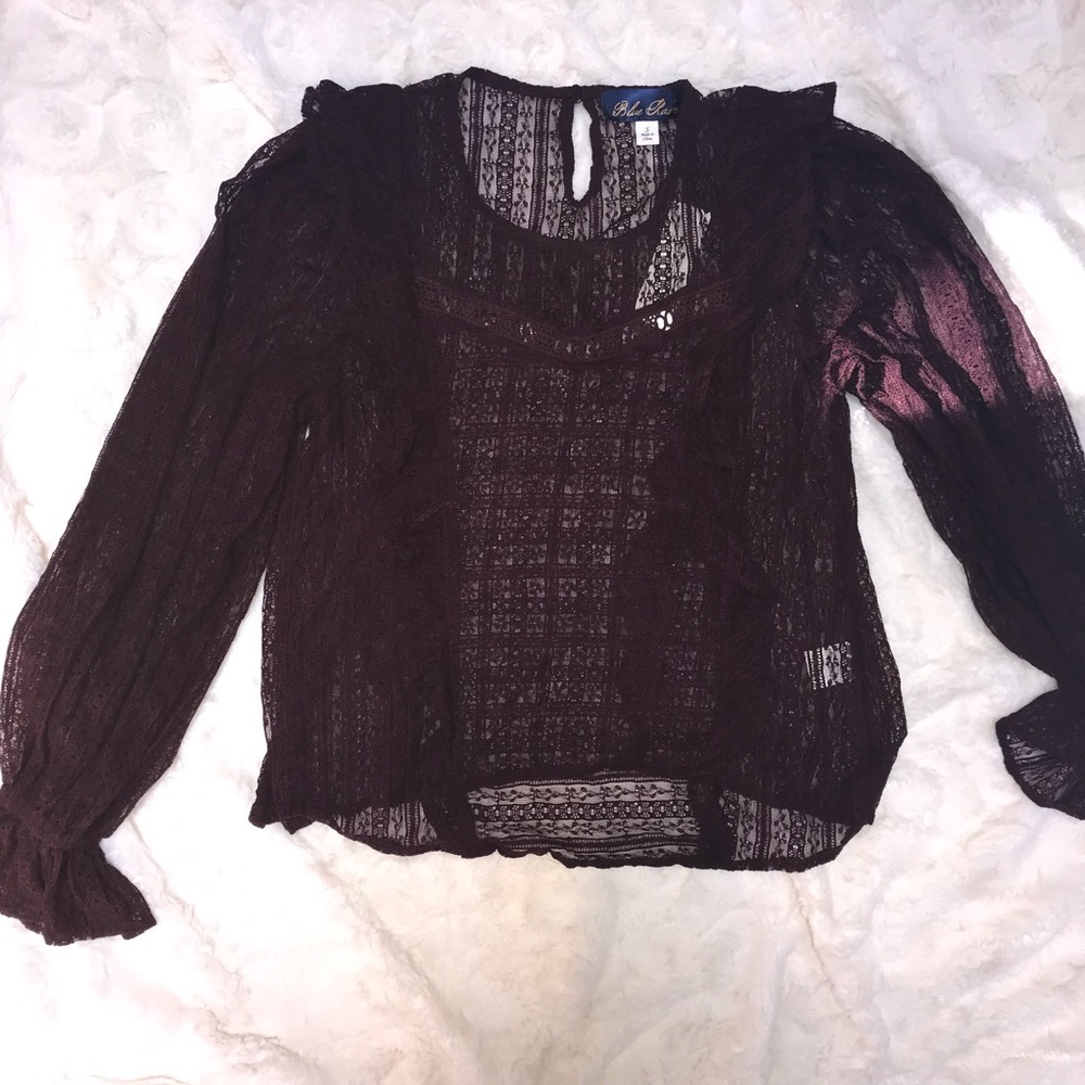 see-through purple top